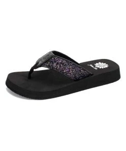 Coupon ???? Yellow Box ???? Shoes Black Glitter Aadya ???? Sandal - ???? Women ✔️