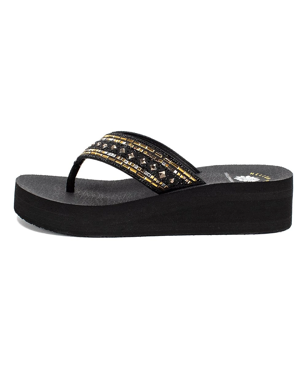 Outlet ✔️ Yellow Box ???? Shoes Black & Gold Metallic Patience Leather ???? Sandal - ???? Women ???? 2 Outlet ✔️ Yellow Box ???? Shoes Black & Gold Metallic Patience Leather ???? Sandal - ???? Women ???? - Image 2