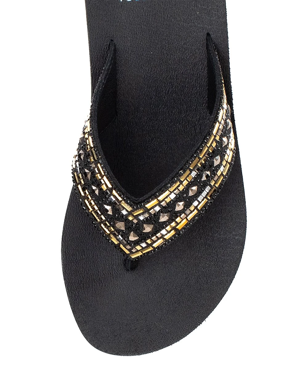 Outlet ✔️ Yellow Box ???? Shoes Black & Gold Metallic Patience Leather ???? Sandal - ???? Women ???? 4 Outlet ✔️ Yellow Box ???? Shoes Black & Gold Metallic Patience Leather ???? Sandal - ???? Women ???? - Image 4