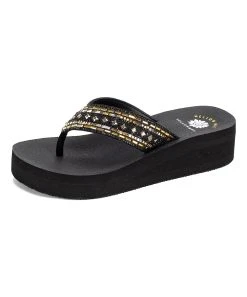 Outlet ✔️ Yellow Box ???? Shoes Black & Gold Metallic Patience Leather ???? Sandal - ???? Women ????