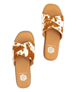 Best deal ???? Yellow Box ???? Shoes Brown & White Hemes Cow Spot Leather ???? Sandal - ???? Women ⌛ -Yellow Box Shop zu107231013 alt 2 tm1657291587