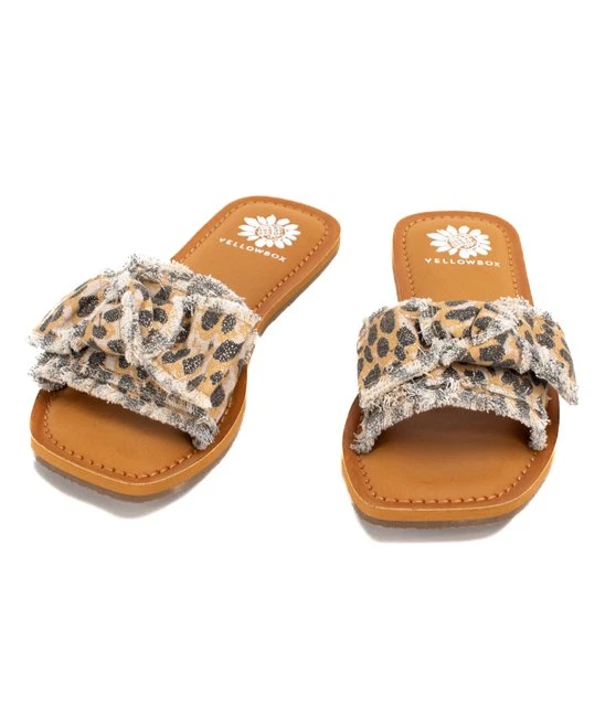 Coupon ✨ Yellow Box ???? Shoes Brown Daralie Cheetah Bow ???? Sandal - ???? Women ???? 4 Coupon ✨ Yellow Box ???? Shoes Brown Daralie Cheetah Bow ???? Sandal - ???? Women ???? - Image 4