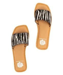 Best deal ???? Yellow Box ???? Shoes Black & Cream Zebra Dariah Leather ???? Sandal - ???? Women ???? -Yellow Box Shop zu107239758 alt 2 tm1657291587