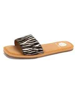 Best deal ???? Yellow Box ???? Shoes Black & Cream Zebra Dariah Leather ???? Sandal - ???? Women ????