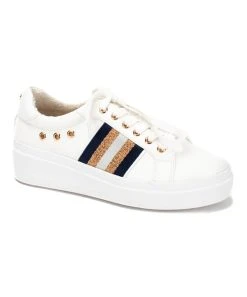 Cheapest ???? Yellow Box ???? Shoes White & Navy Emalia Glitter ???? Sneaker - ???? Women ????
