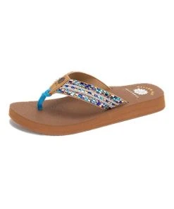 Cheap ???? Yellow Box ???? Shoes Turquoise Multicolor Nazene Leather ???? Sandal - ???? Women ⭐