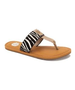 Deals ???? Yellow Box ???? Shoes Brown & Black Zebra Dolorez Leather ???? Sandal - ???? Women ????