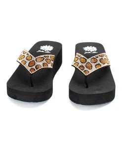 Best Pirce ???? Yellow Box ???? Shoes Tan & Black Leopard Embellished Suzette ???? Sandal - ???? Women ???? -Yellow Box Shop zu98940097 alt 2 tm1629815900