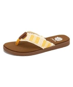 Deals ???? Yellow Box ???? Shoes Marigold Stripe Ferma ???? Sandal - ???? Women ????