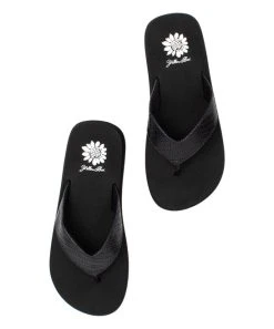 Top 10 ???? Yellow Box ???? Shoes Black Flinn Croc-Embossed ???? Sandal - ???? Women ???? -Yellow Box Shop zu107240851 alt 2 tm1657291339