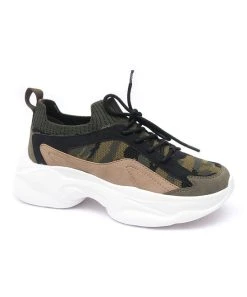 Promo ???? Yellow Box ???? Shoes Green & Beige Camo Tomas ???? Sneaker - ???? Women ????