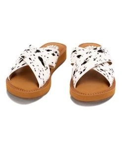 Deals ???? Yellow Box ???? Shoes Black & White Ansila Leather ???? Sandal - ???? Women ???? -Yellow Box Shop zu108020119 alt 3 tm1660160397