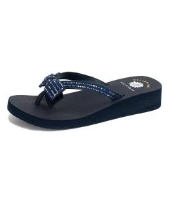 Best reviews of ???? Yellow Box ???? Shoes Navy Embellished Choko ???? Sandal - ???? Women ⌛